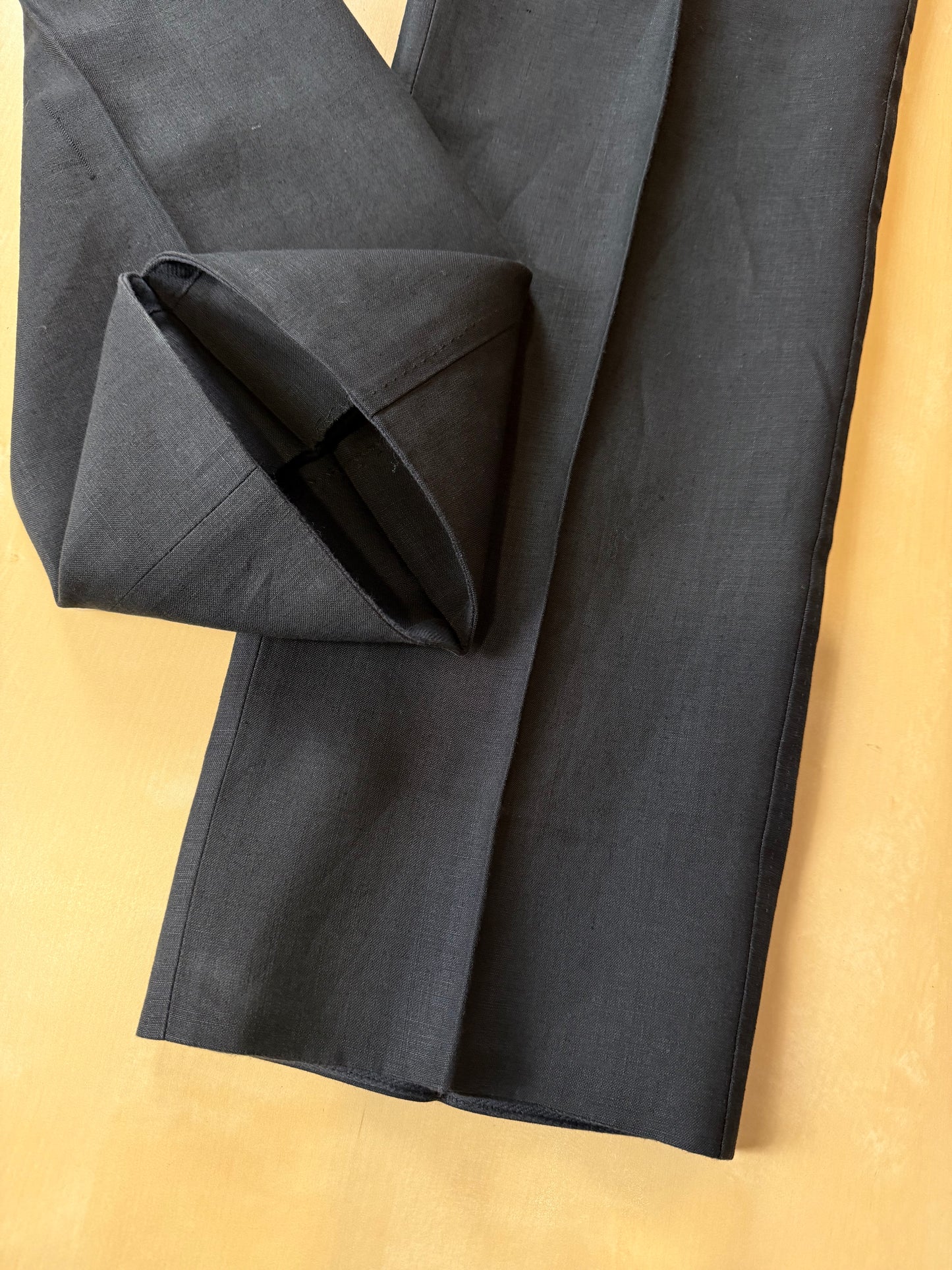 Pantaloni Ermenegildo Zegna anni '80 puro lino nero - tg. 48