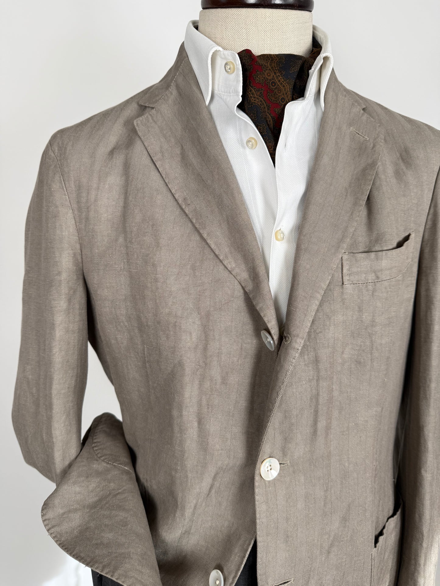 Boglioli K. Jacket estiva in seta e lino tessuto spigato - tg. 52