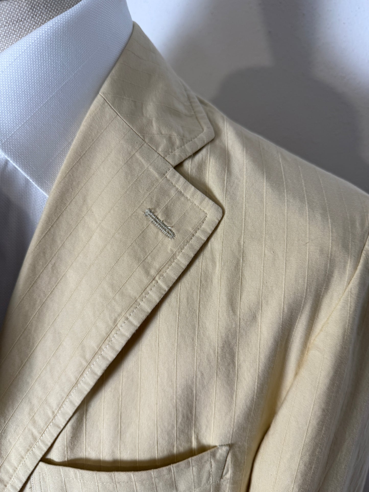 Completo estivo in puro cotone sfoderato color crema (NOS) - tg. 48/50