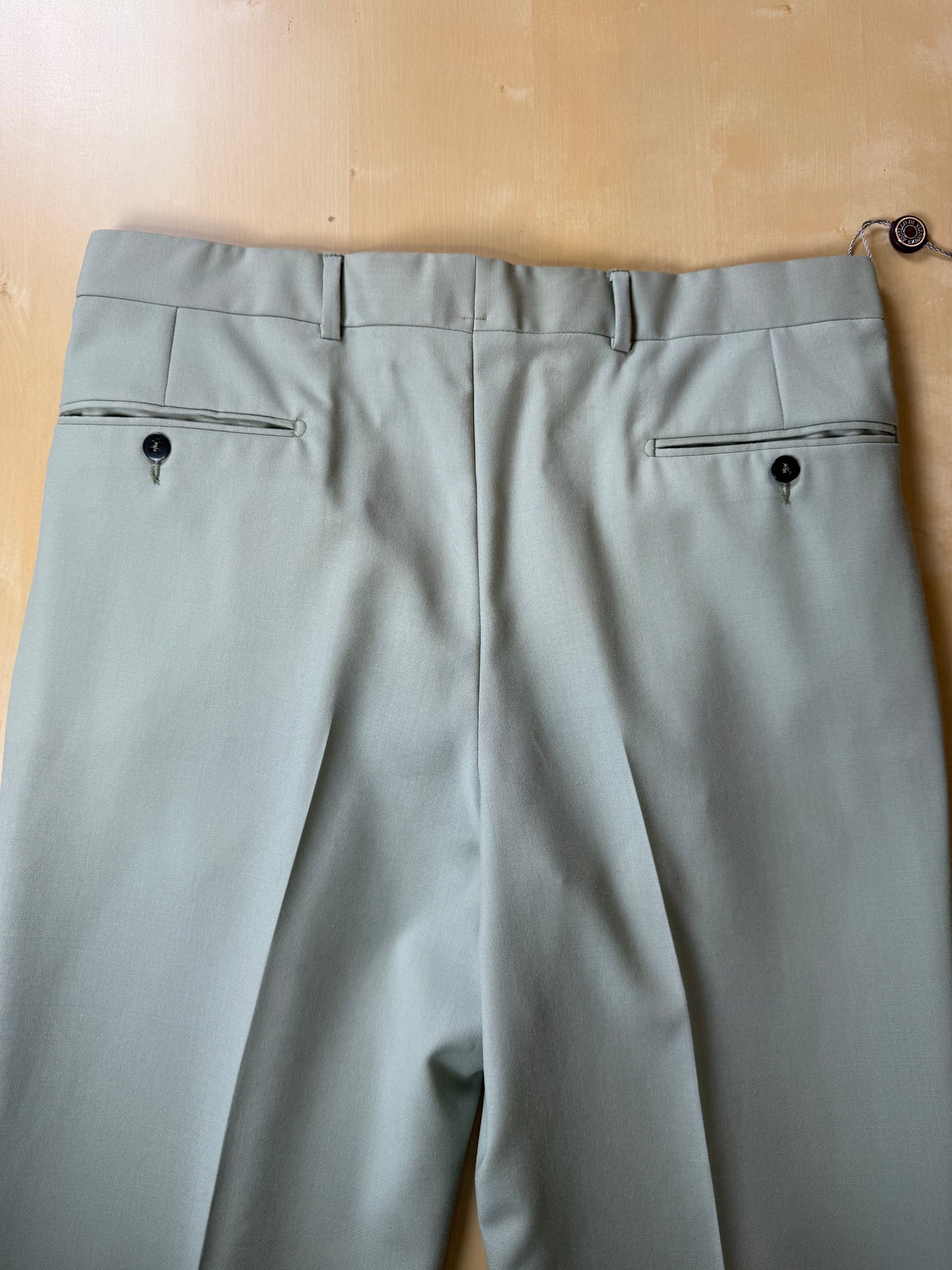 Pantaloni fresco lana verde menta anni '80 (NOS) - tg. 50