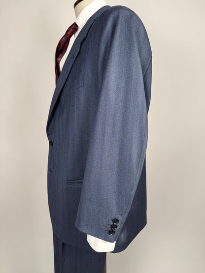 Completo sartoriale tessuto E. Zegna lana pettinata blu - tg. 54/56 drop basso