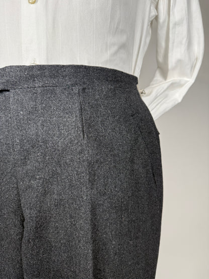 Pantaloni sartoriali anni ‘60/‘70 flanella antracite - tg. 50/52