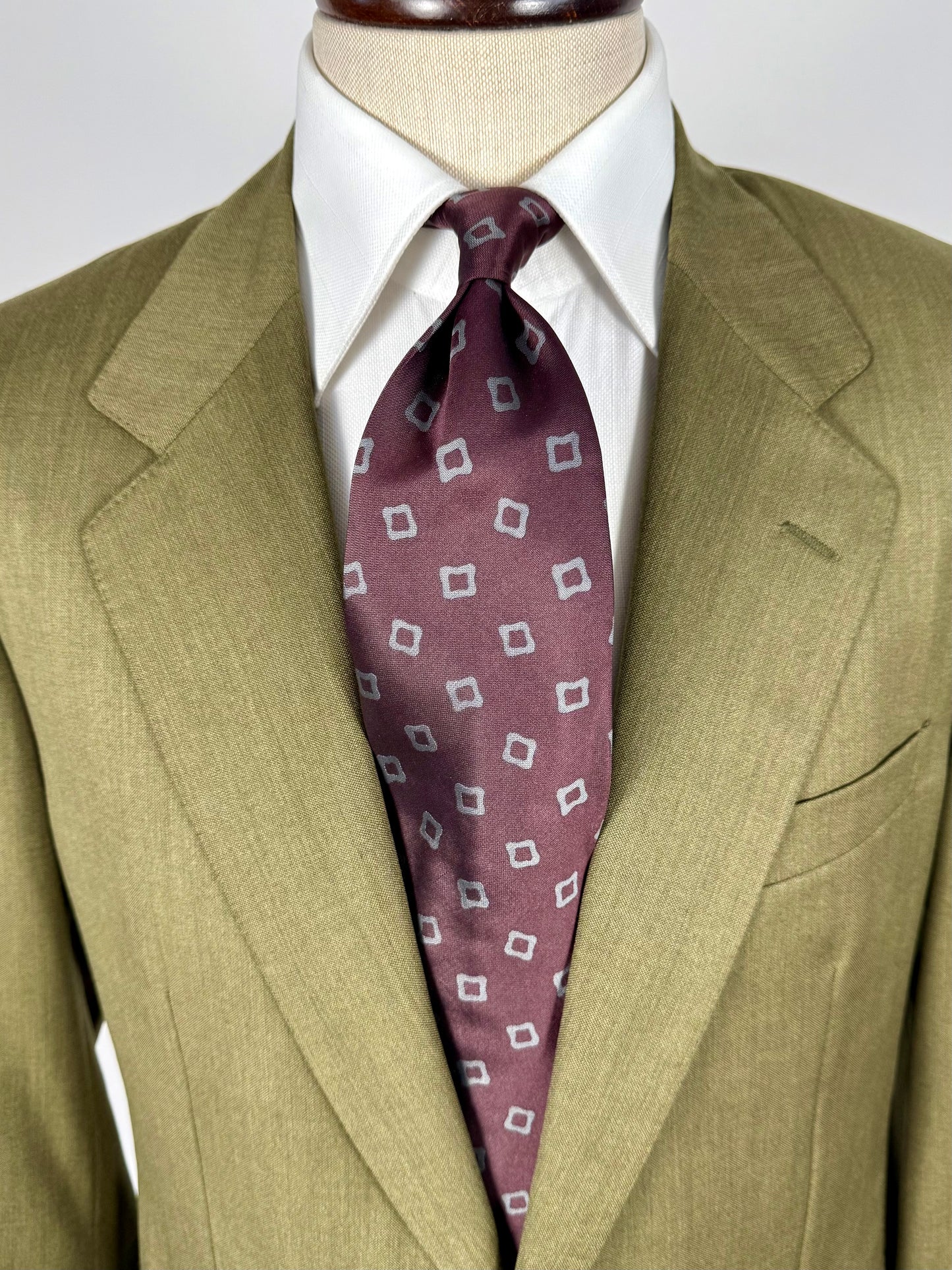 Cravatta Armani bordeaux con riquadri