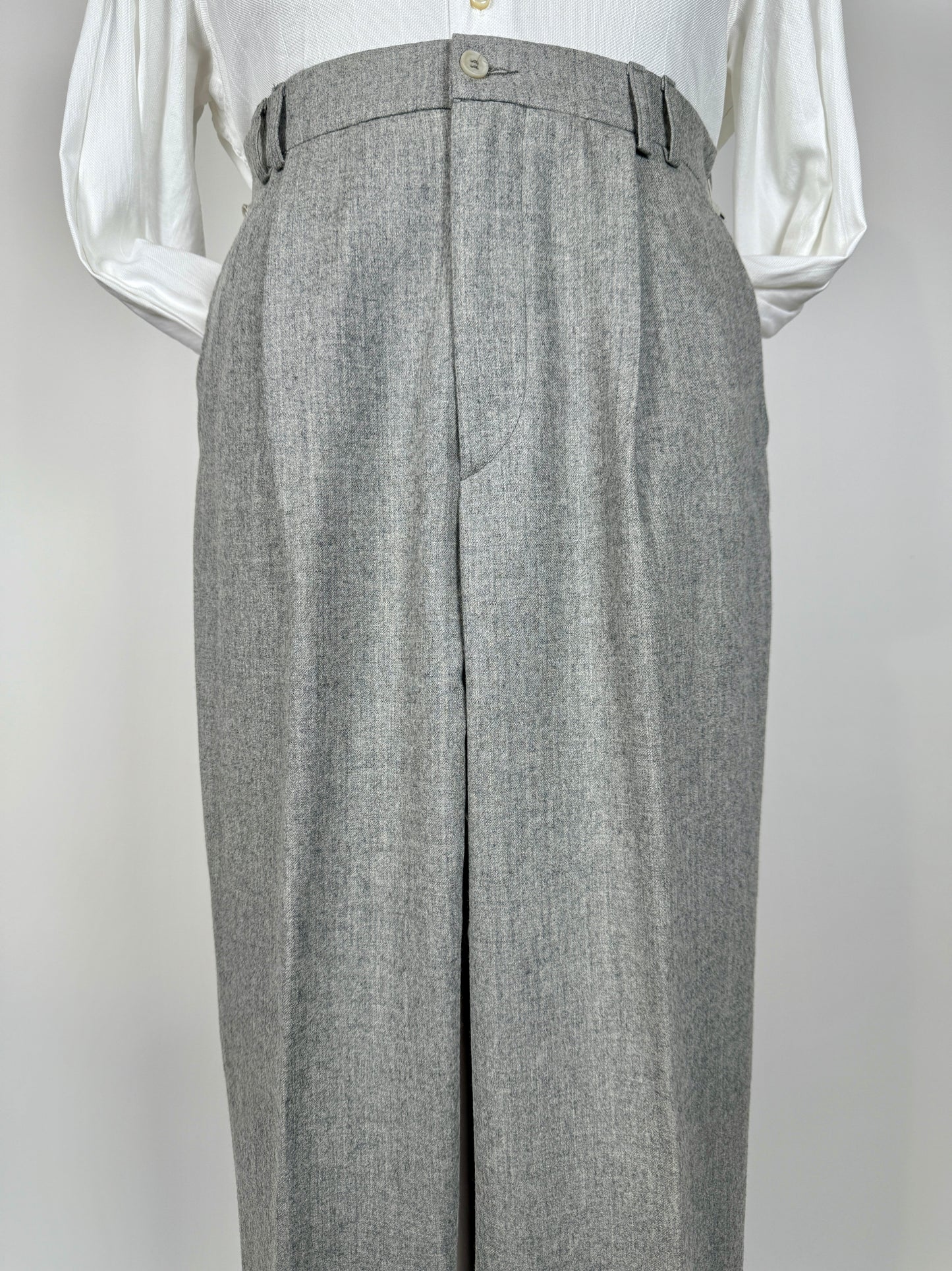 Pantaloni flanella grigio chiaro anni ‘80 (NOS) - tg. 48