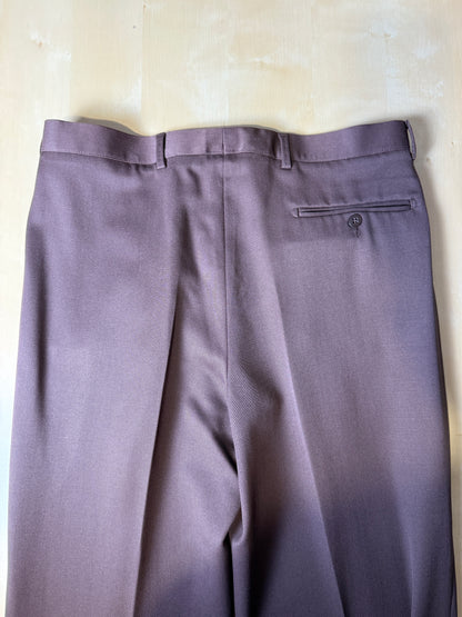 Pantaloni anni ‘80 twill pettinato marrone cacao (NOS) - tg. 48