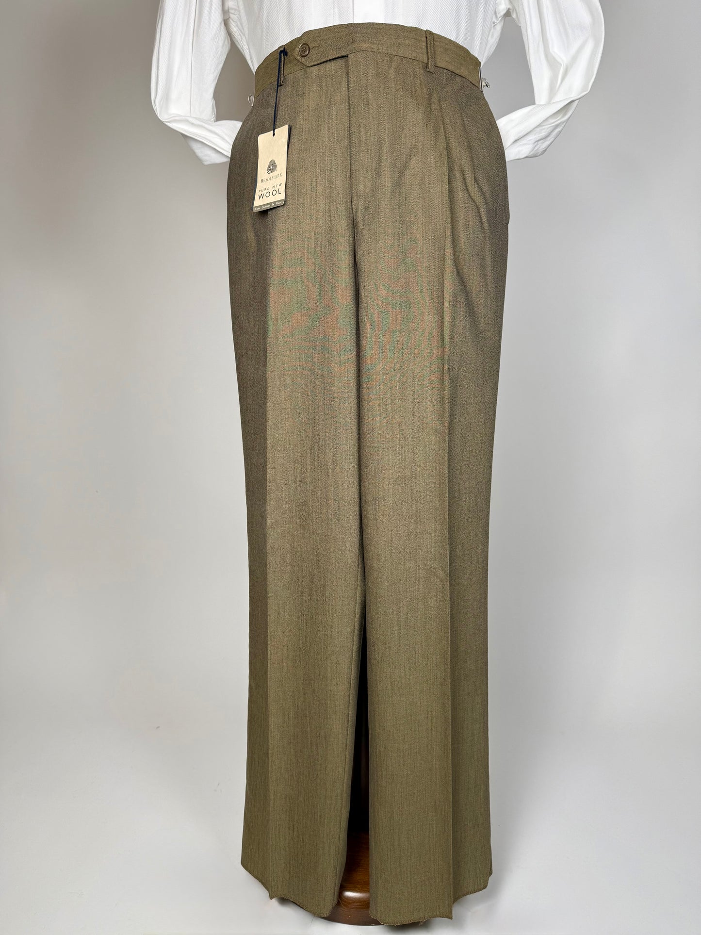 Pantaloni fresco lana cachi mélange (NOS) - tg. 46/48