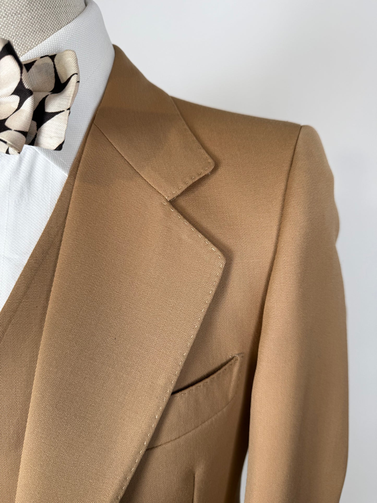 Completo 3 pezzi anni ‘70 twill pettinato beige - tg. 44