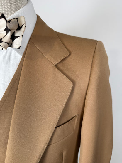 Completo 3 pezzi anni ‘70 twill pettinato beige - tg. 44