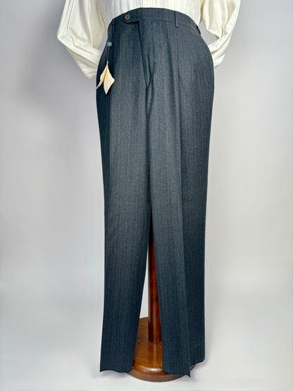 Pantaloni flanella antracite riga ruggine (NOS) - tg. 50