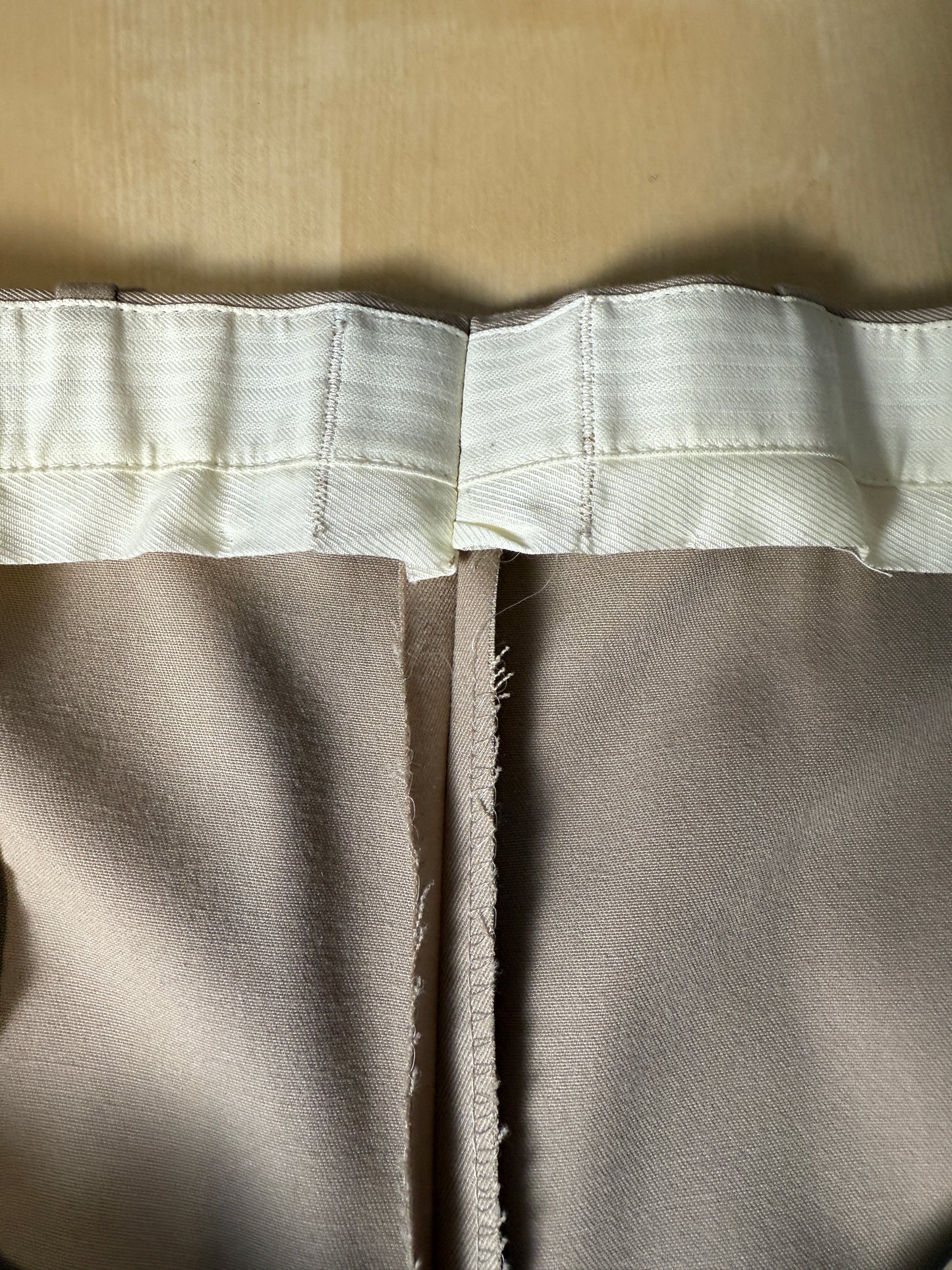 Pantaloni anni ‘80 twill pettinato beige (NOS) - tg. 52/54