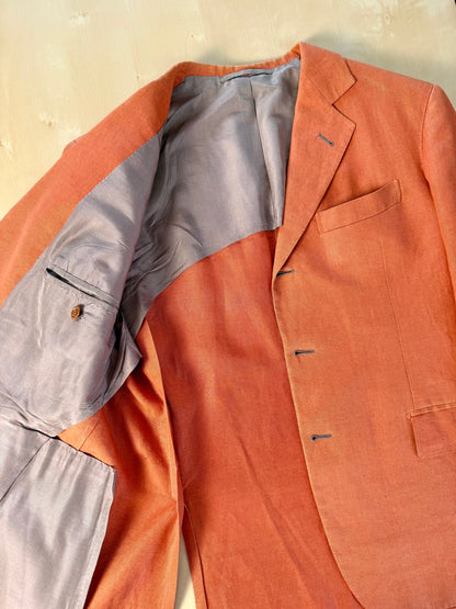 Giacca sartoriale D. Caraceni-Campagna lino irlandese arancio - tg. 50/52