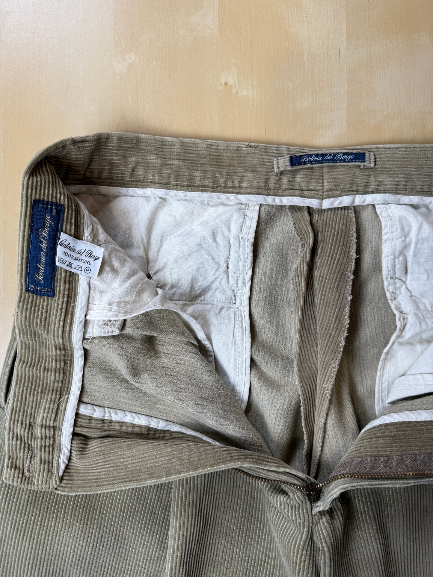 Pantaloni in velluto a coste beige - tg. 46/48