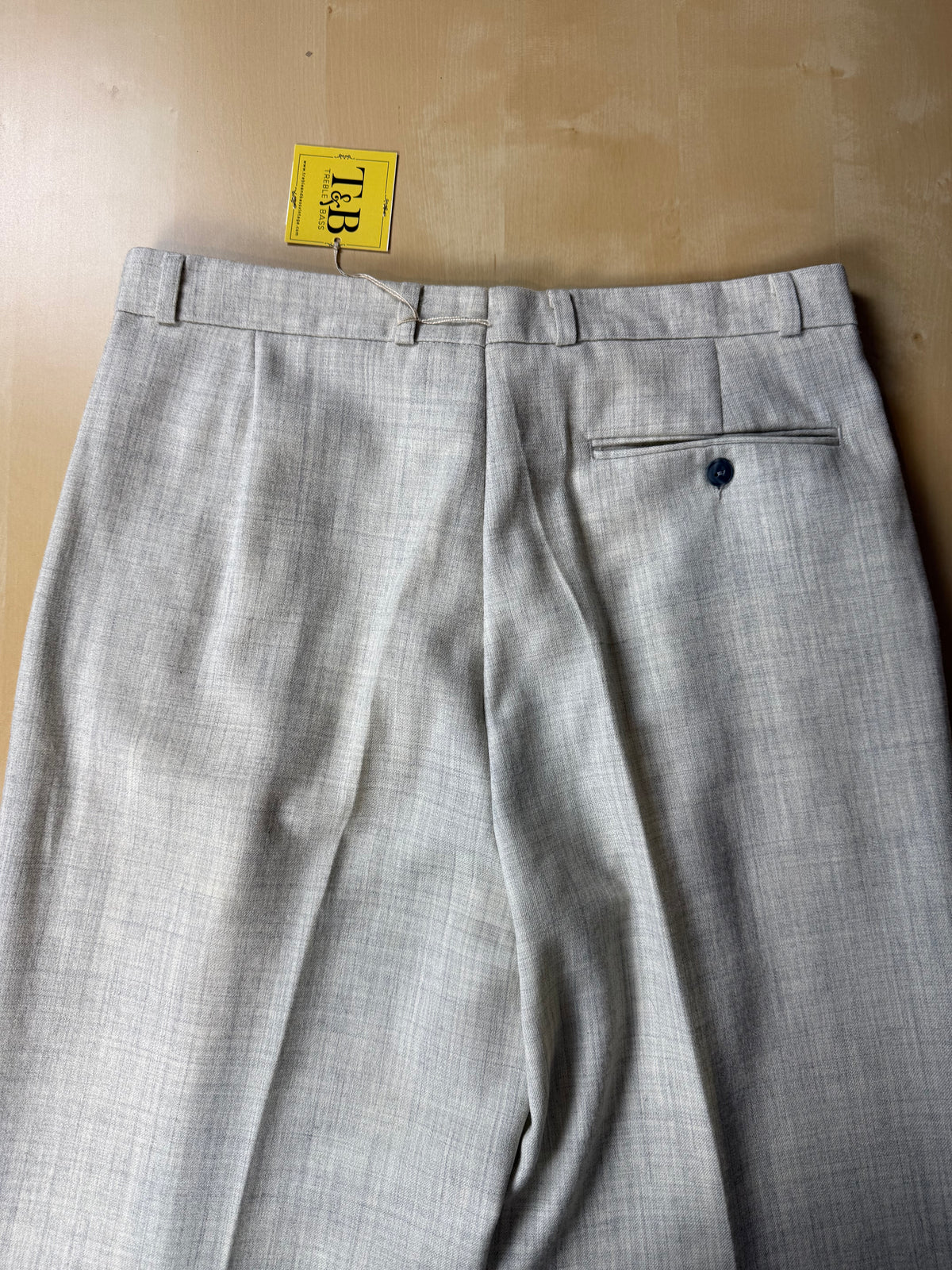Pantaloni flanella bianco avorio anni '80 - tg. 48
