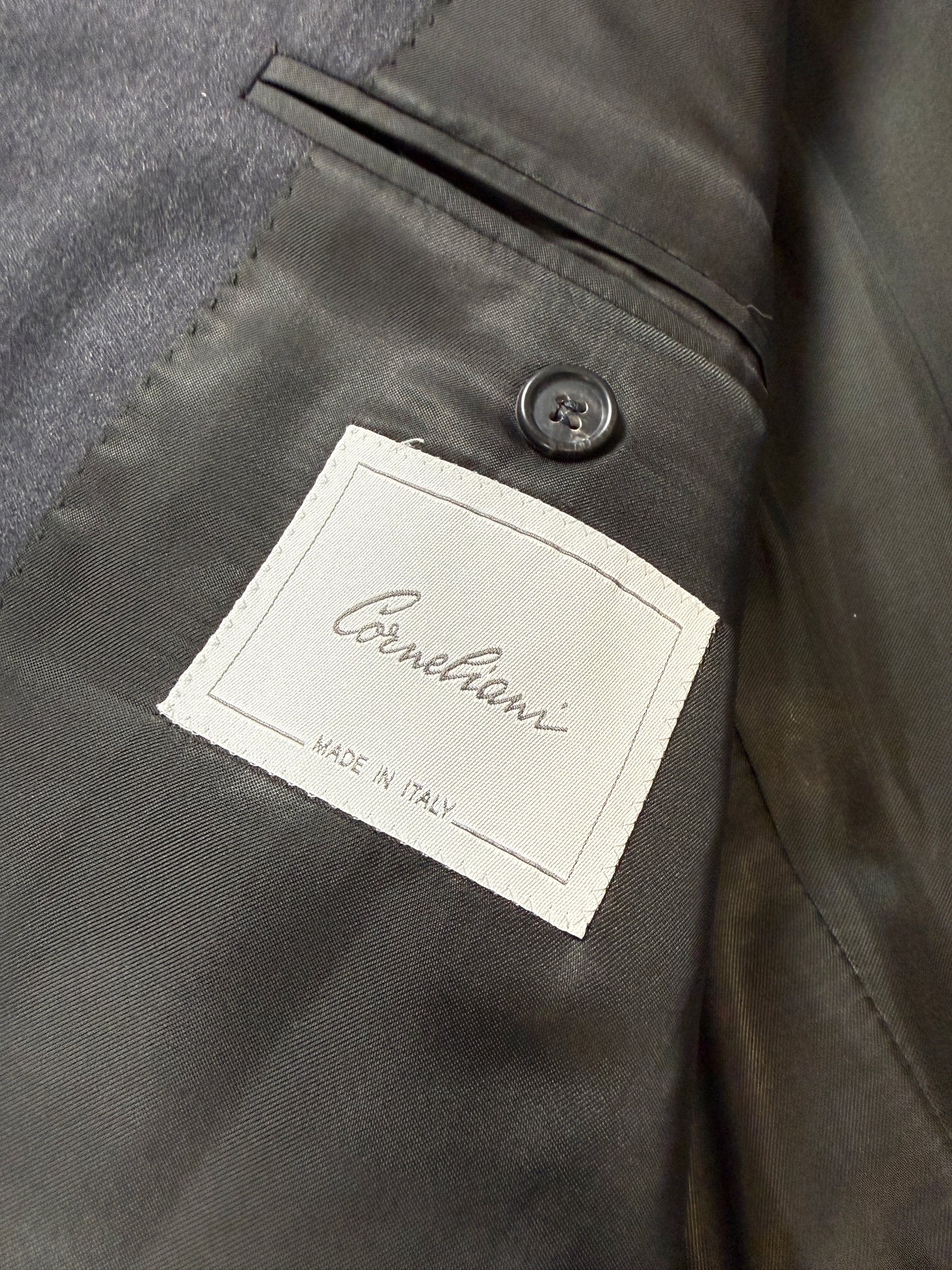 Completo Corneliani anni ‘90 flanella antracite - tg. 50/52