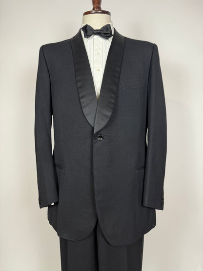 Smoking anni ‘60/‘70 monopetto revers a scialle - tg. 54/56 lunga