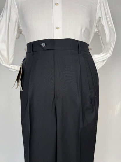 Pantaloni fresco lana blu notte anni '80 (NOS) - tg. 46