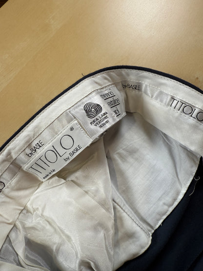 Pantaloni anni ‘80 flanella blu petrolio (NOS) - tg. 46/48