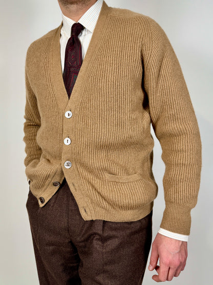 Cardigan costa inglese 100% cammello - M/L