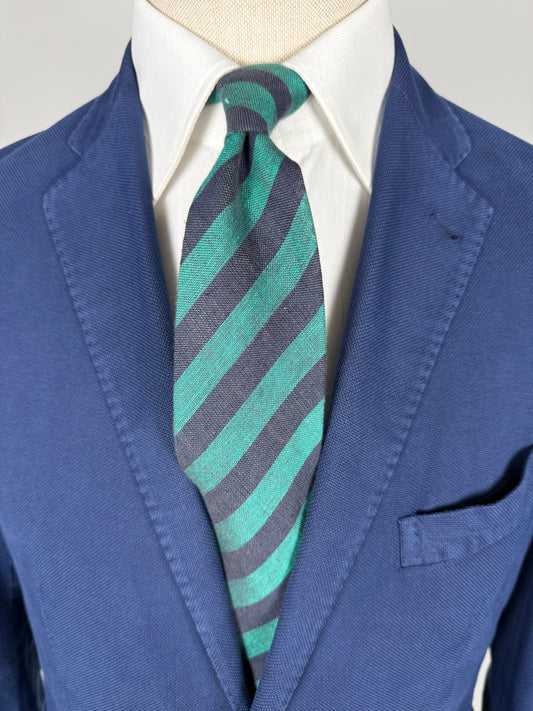 Cravatta Ermenegildo Zegna regimental in lino