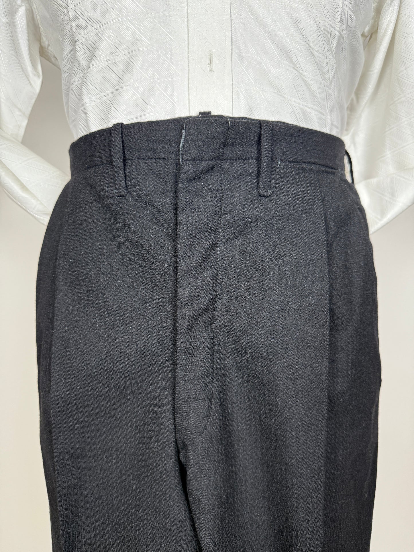 Completo sartoriale anni ‘60 flanella antracite micro spigato - tg. 54