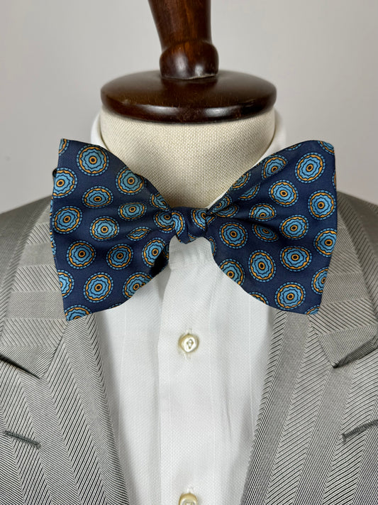 Papillon vintage blu medaglioni