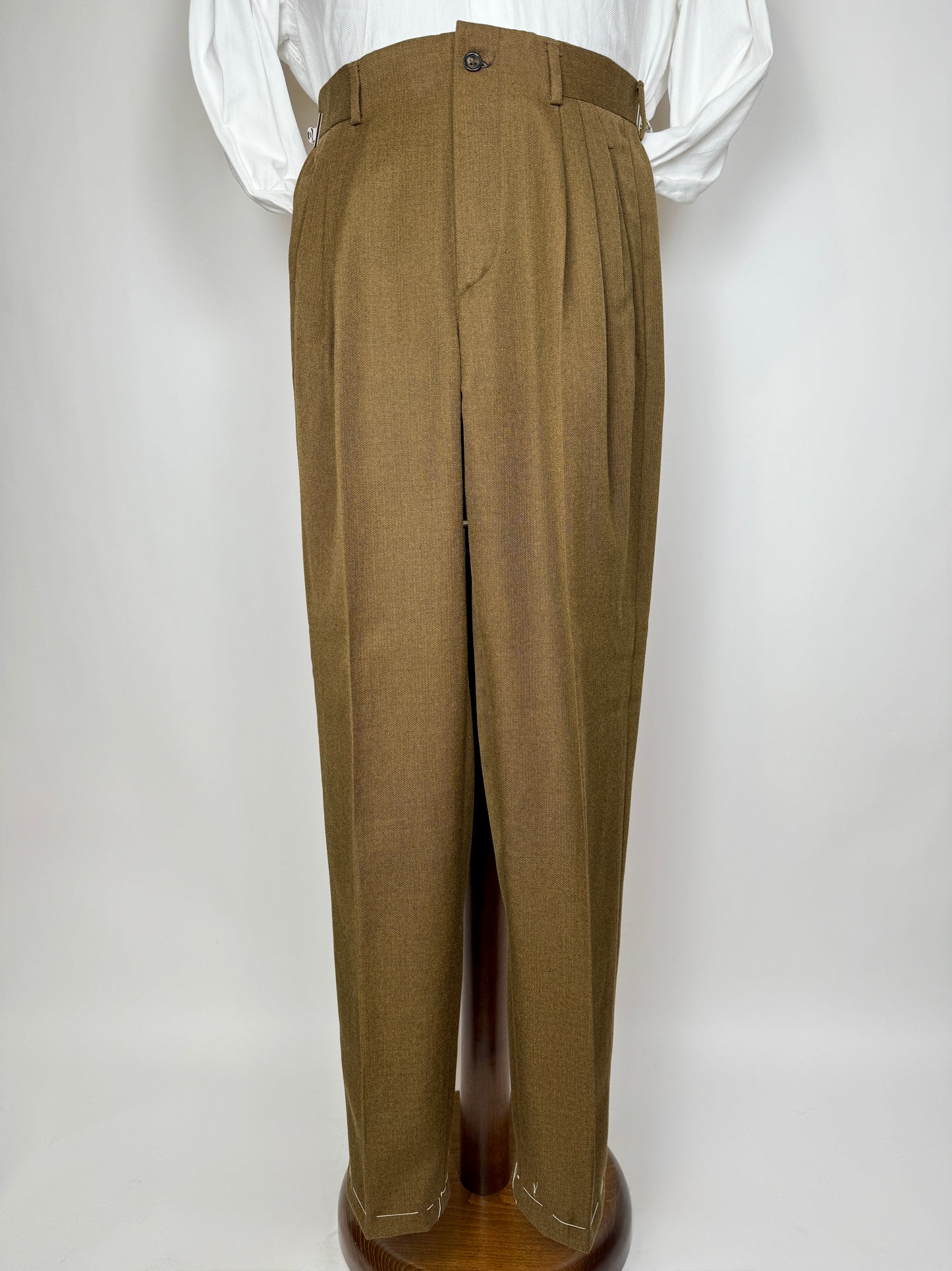 Pantaloni anni ‘80 color senape tripla pince (NOS) - tg. 44