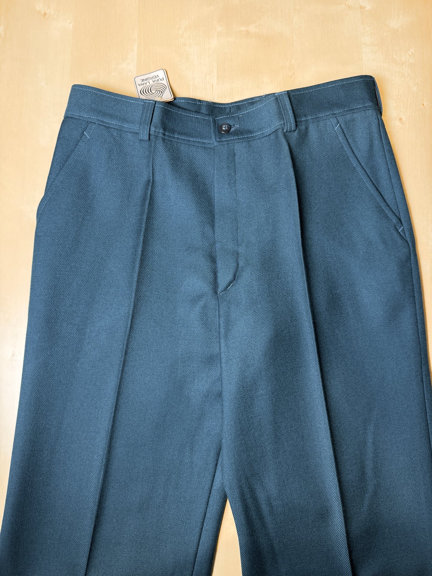 Pantaloni anni ‘70 flanella color ottanio (NOS) - tg. 46