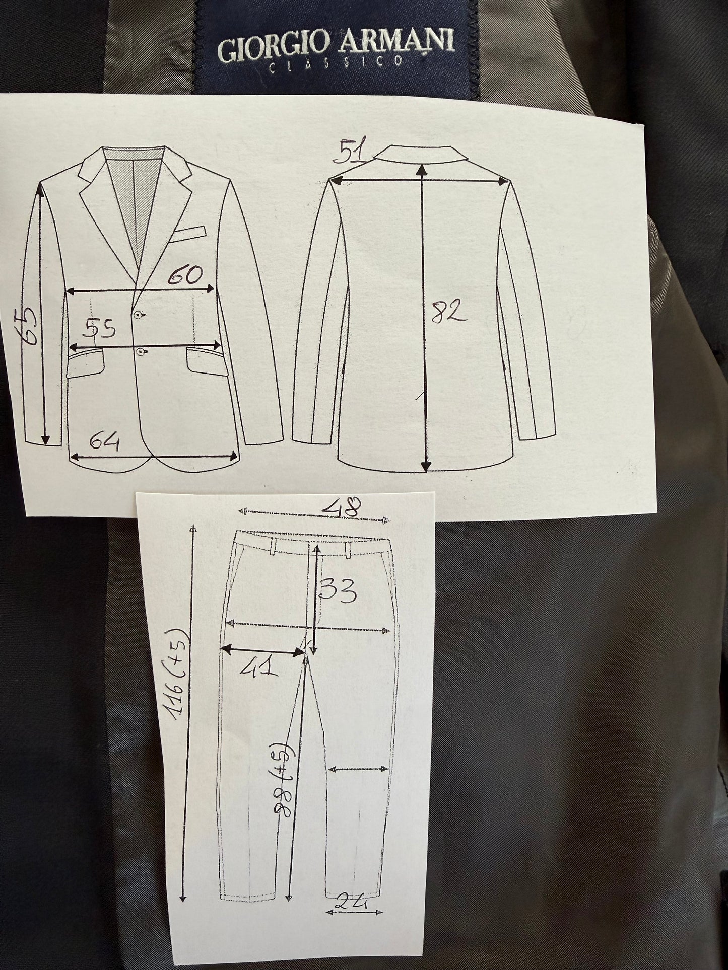 Completo Armani anni '90 fresco lana grigio petrolio - tg. 54