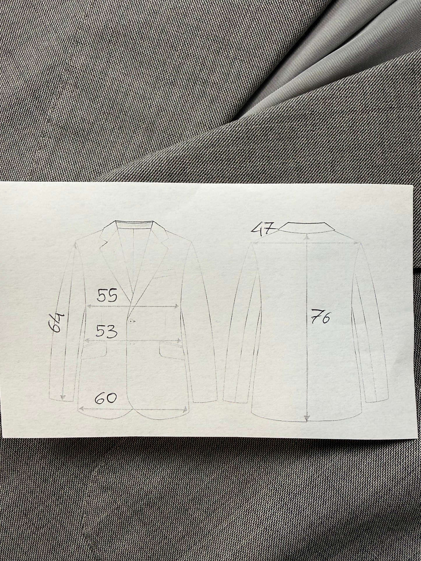Giacca sartoriale anni '70 in grisaglia pettinata - tg. 50