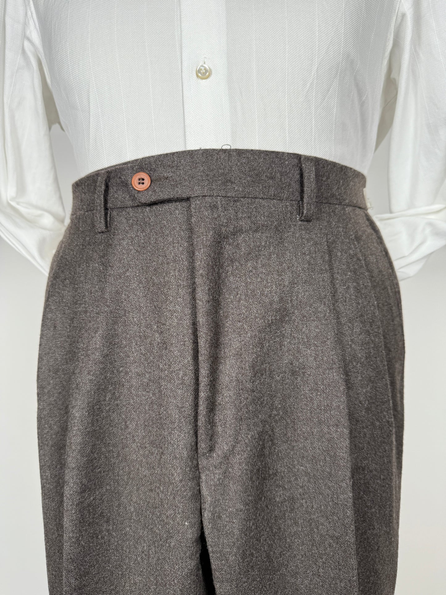 Pantaloni anni ‘80 in flanella marrone - tg. 50