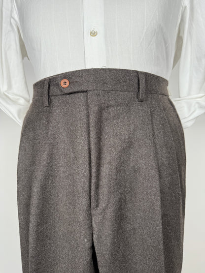 Pantaloni anni ‘80 in flanella marrone - tg. 50