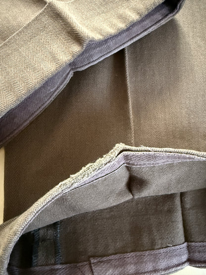 Pantaloni sartoriali in cotone spigato marrone - tg. 54