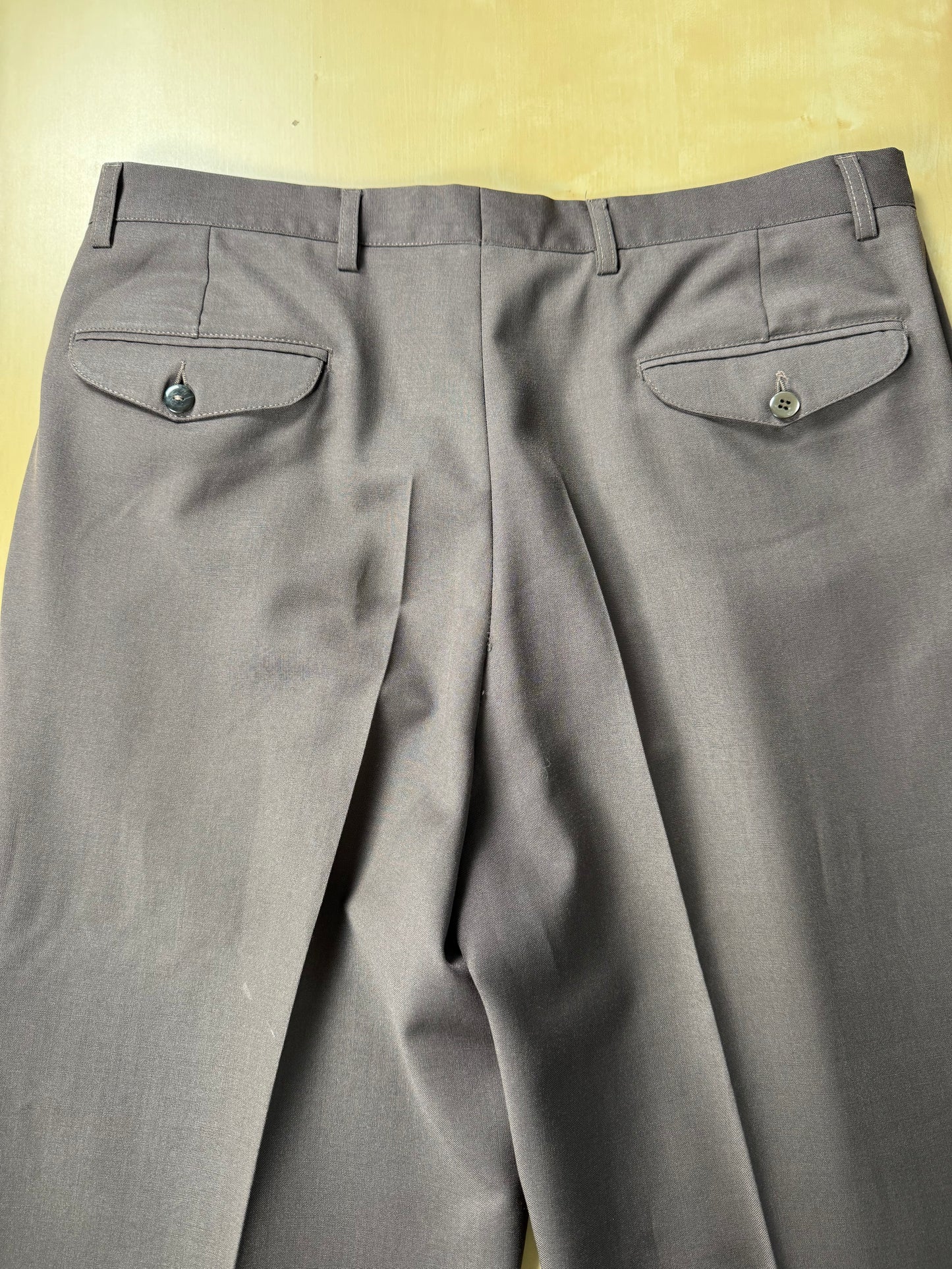 Pantaloni anni ‘80 fresco lana marrone/cachi - tg. 52