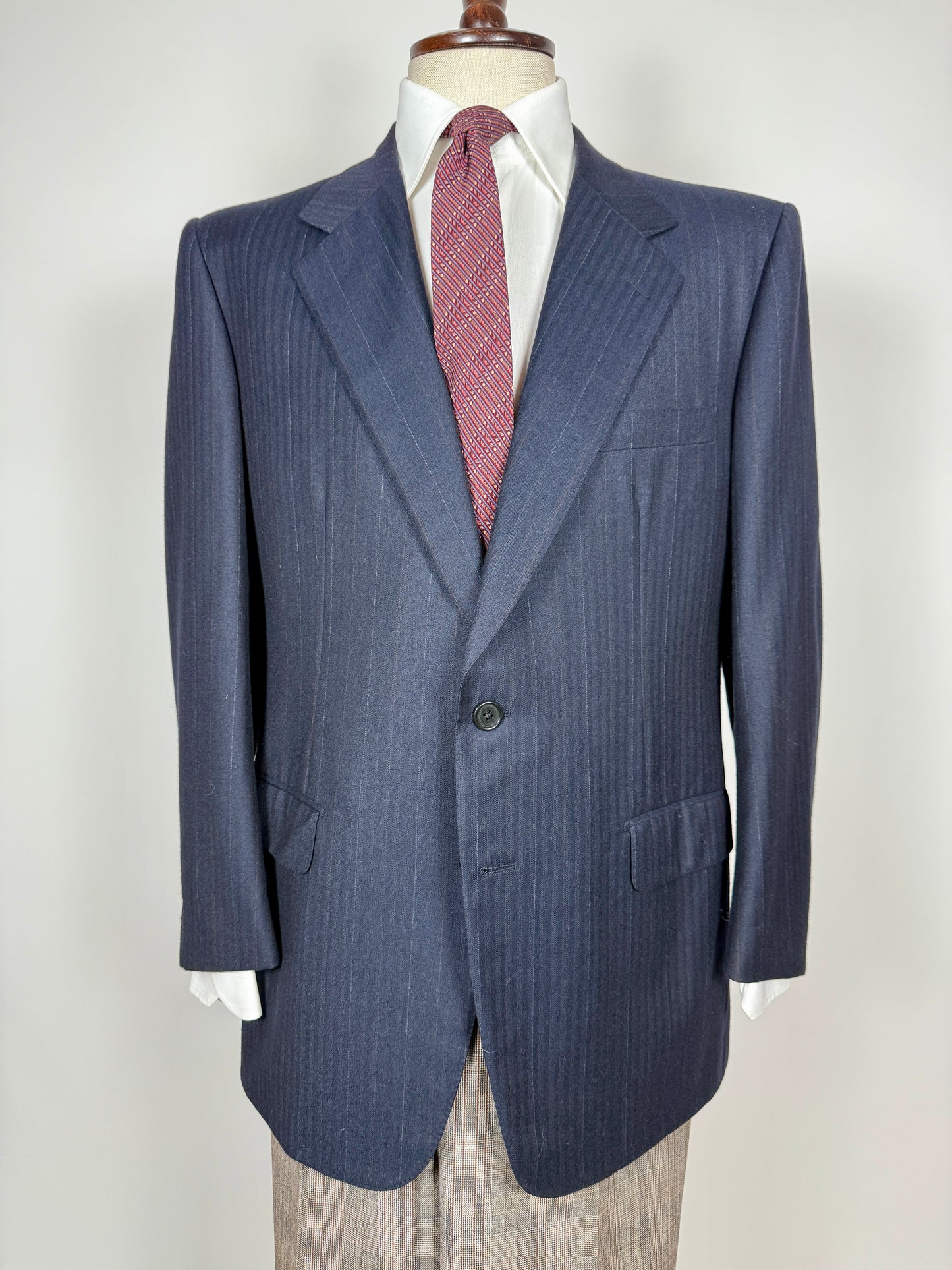 Giacca Belvest anni ‘80 flanella blu lana e cashmere - tg. 52/54