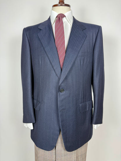 Giacca Belvest anni ‘80 flanella blu lana e cashmere - tg. 52/54