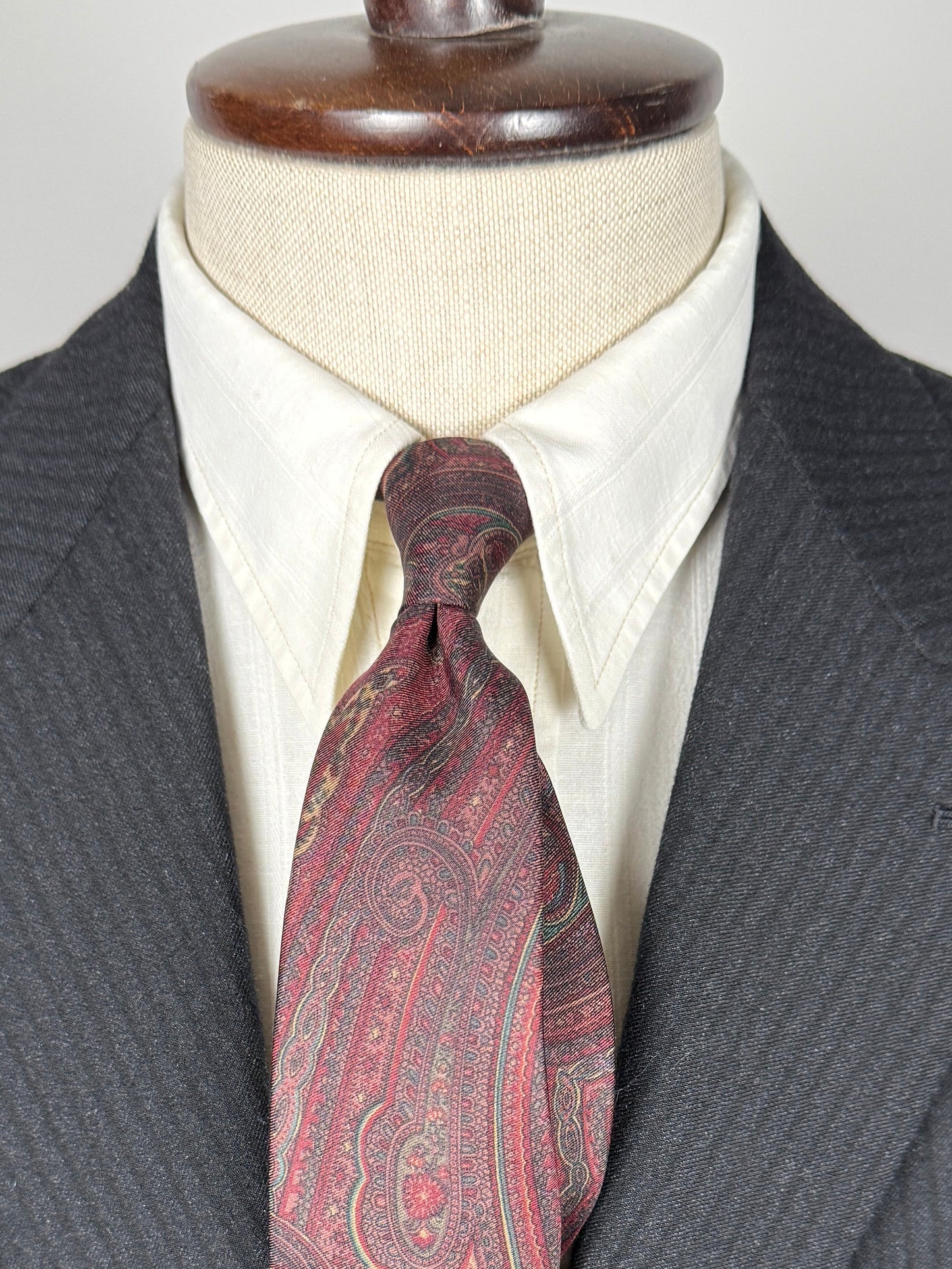 Completo sartoriale anni ‘50/‘60 monopetto revers a lancia - tg. 50 corta