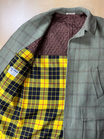 Cappotto raglan De Paz tweed verde cachi - tg. 54-56