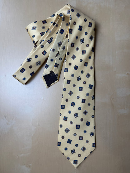 Cravatta micro fantasia giallo pastello