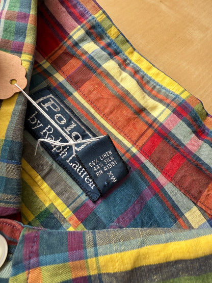 Camicia Ralph Lauren in seta e lino a quadri - XXL