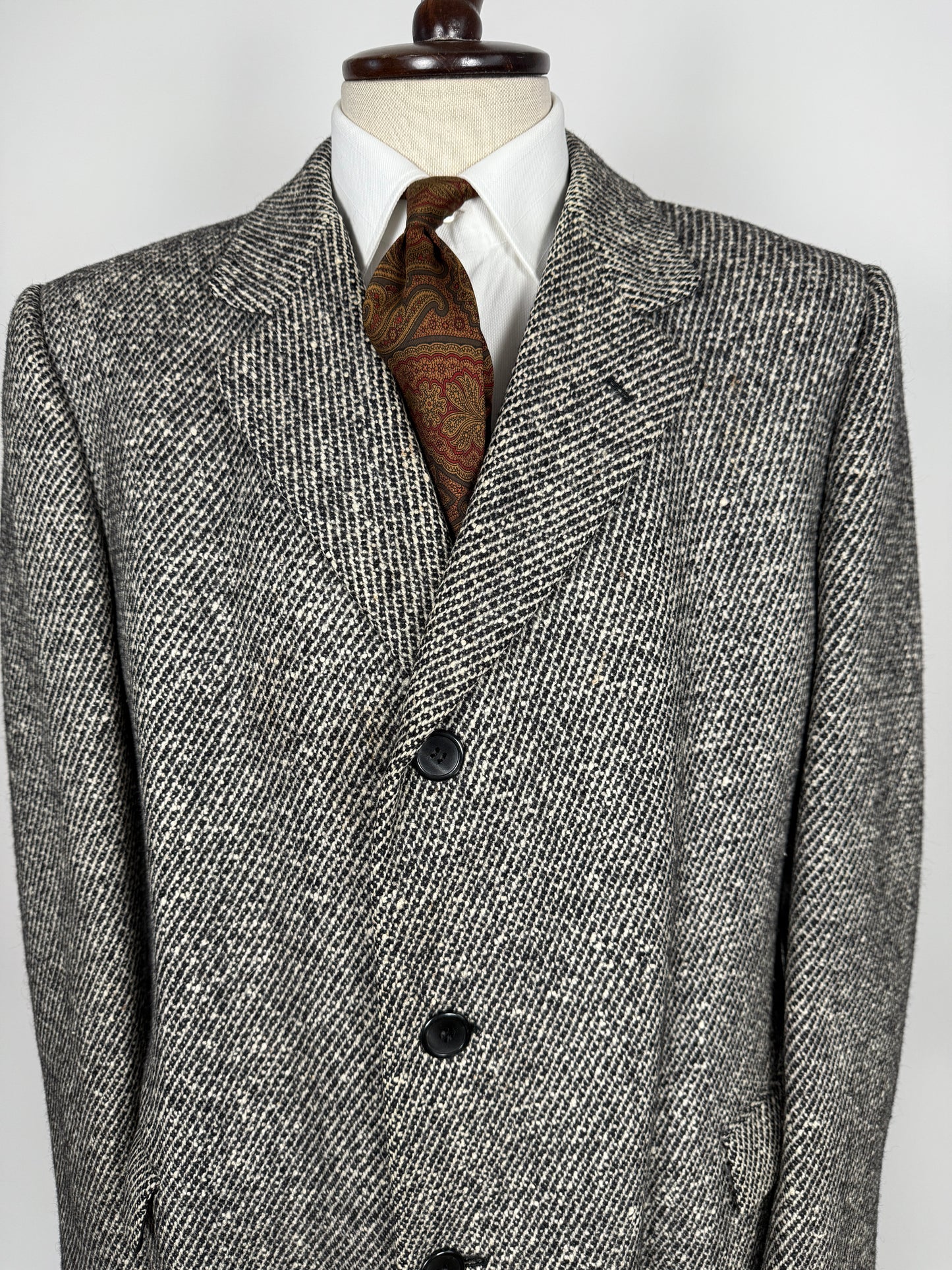 Cappotto anni ‘70 in tweed sale e pepe - tg. 56-60