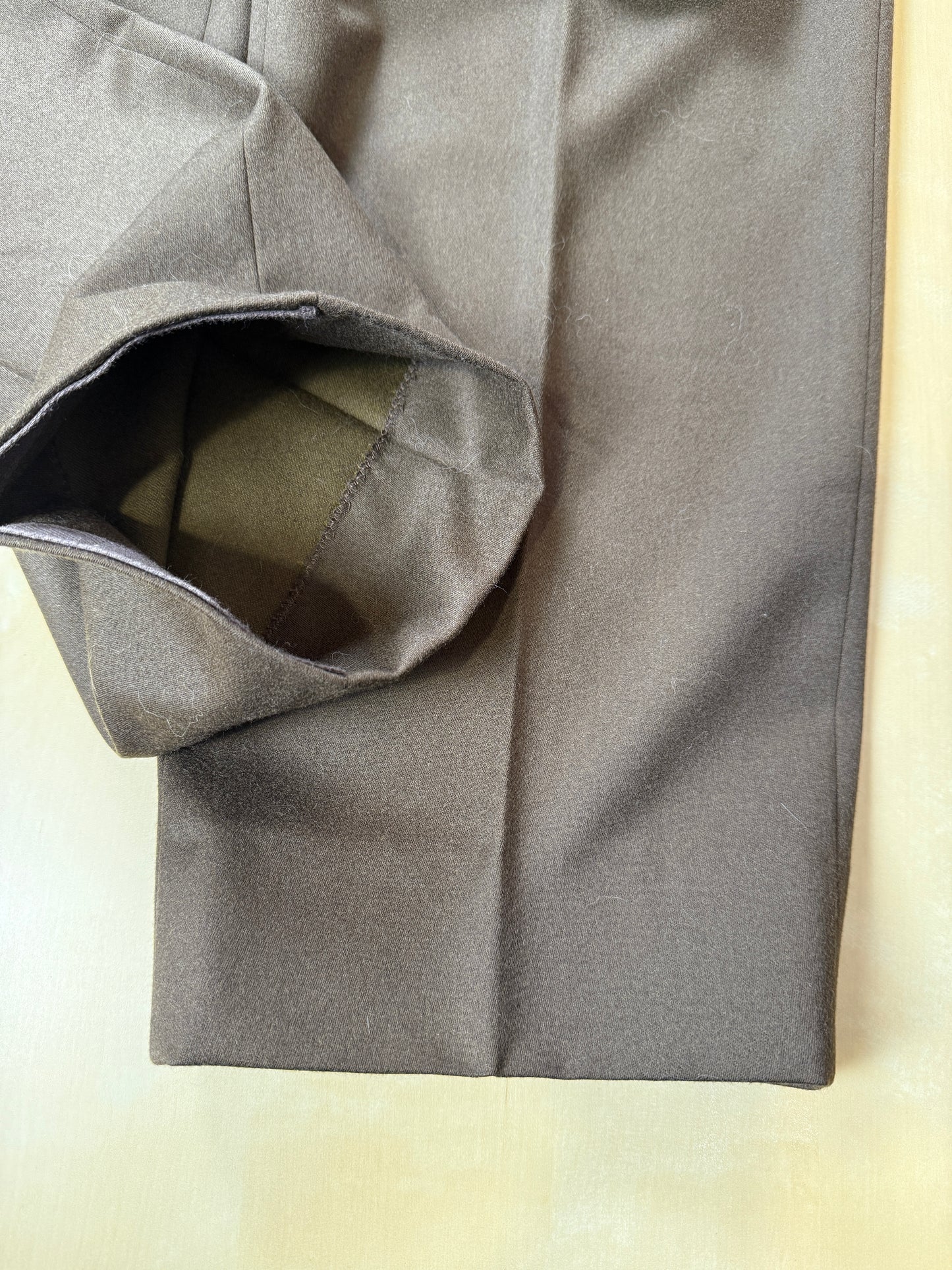 Pantaloni anni ‘80 flanella marrone scuro - tg. 52/54