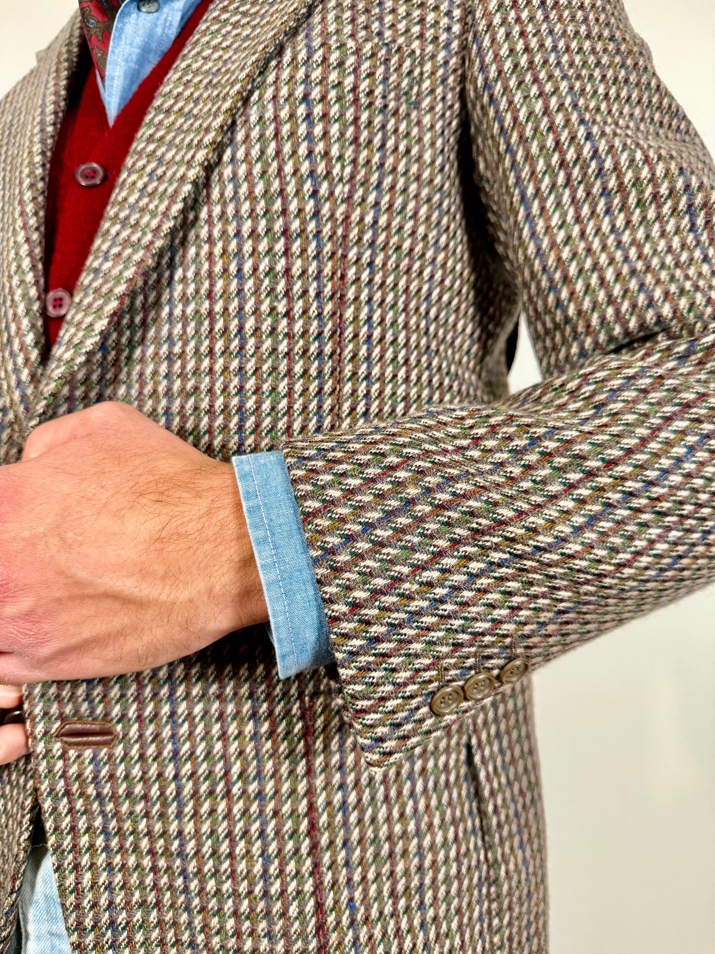 Giacca anni ‘70 in tweed multicolore - tg. 48/50