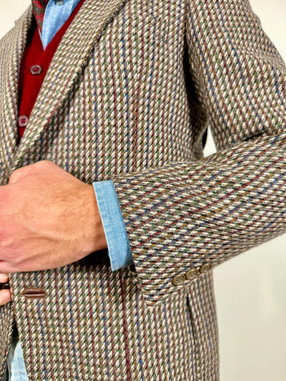 Giacca anni ‘70 in tweed multicolore - tg. 48/50