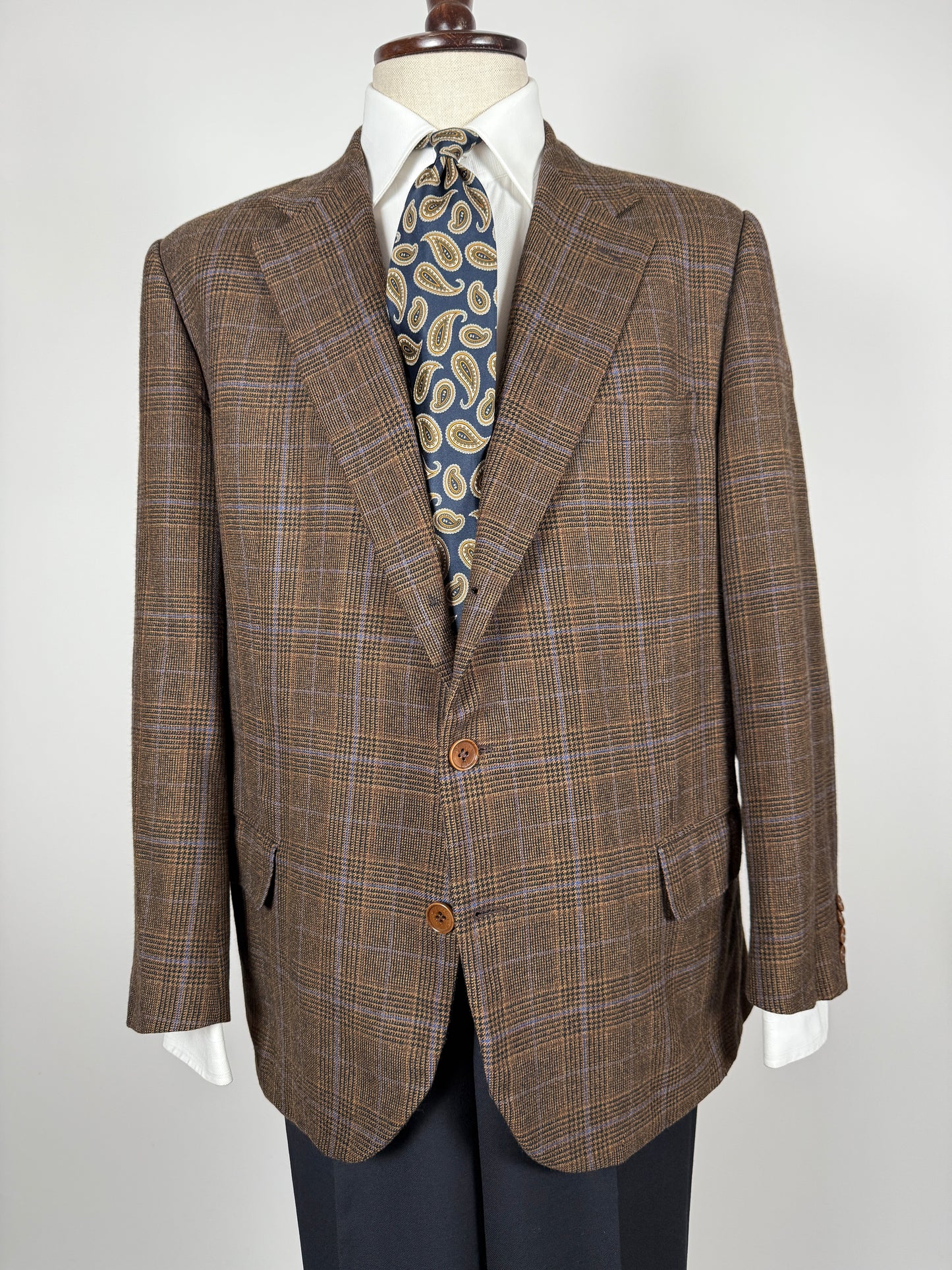 Giacca Cantarelli principe Galles marrone lana e cashmere - tg. 56 drop basso