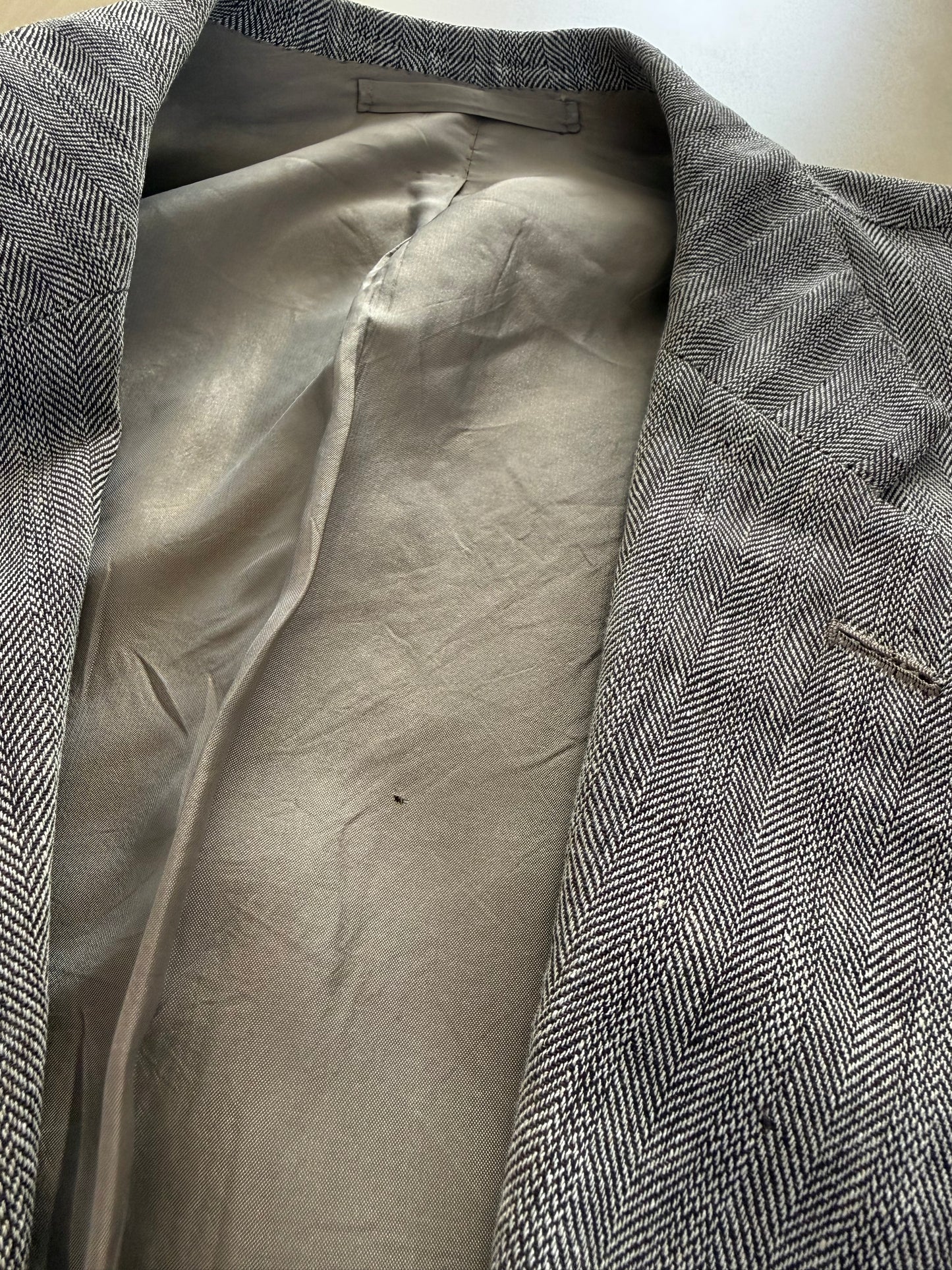 Giacca sartoriale in puro lino herringbone - tg. 60/62