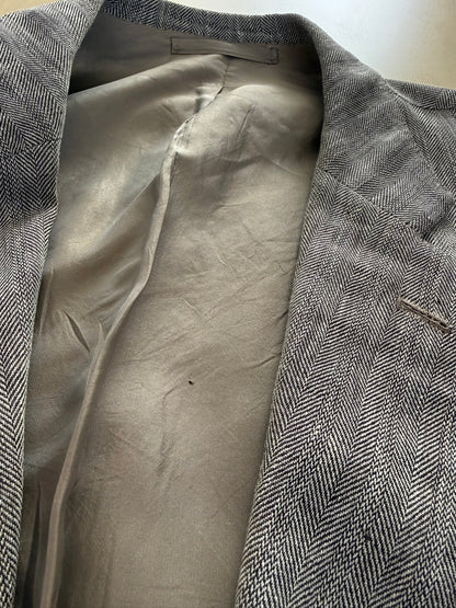 Giacca sartoriale in puro lino herringbone - tg. 60/62