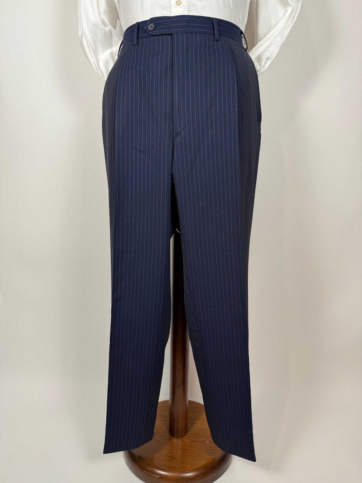 Completo Canali lana pettinata blu gessato - tg. 54