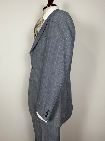 Completo anni ‘60 in grisaglia blu spinato - tg. 48