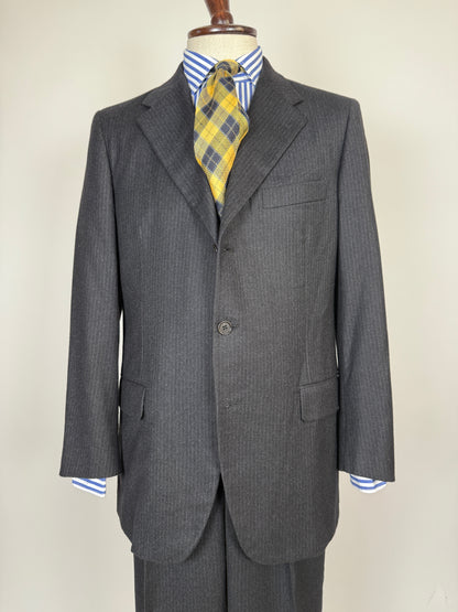 Completo Burberry flanella grigio antracite gessato - tg. 50