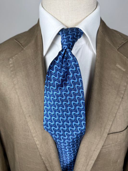 Cravatta Missoni blu fantasia onde